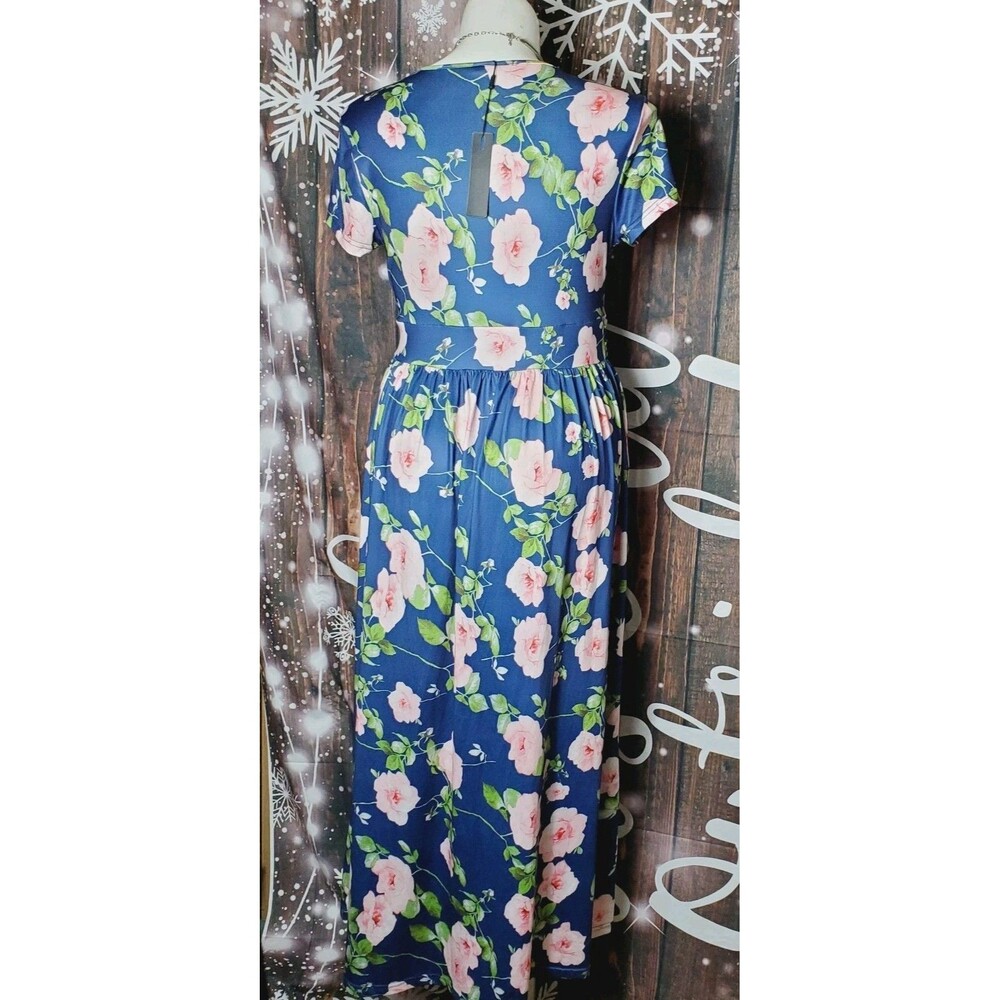 OUGES Womens' V-Neck Pattern Pocket Maxi Long Dre… - image 5